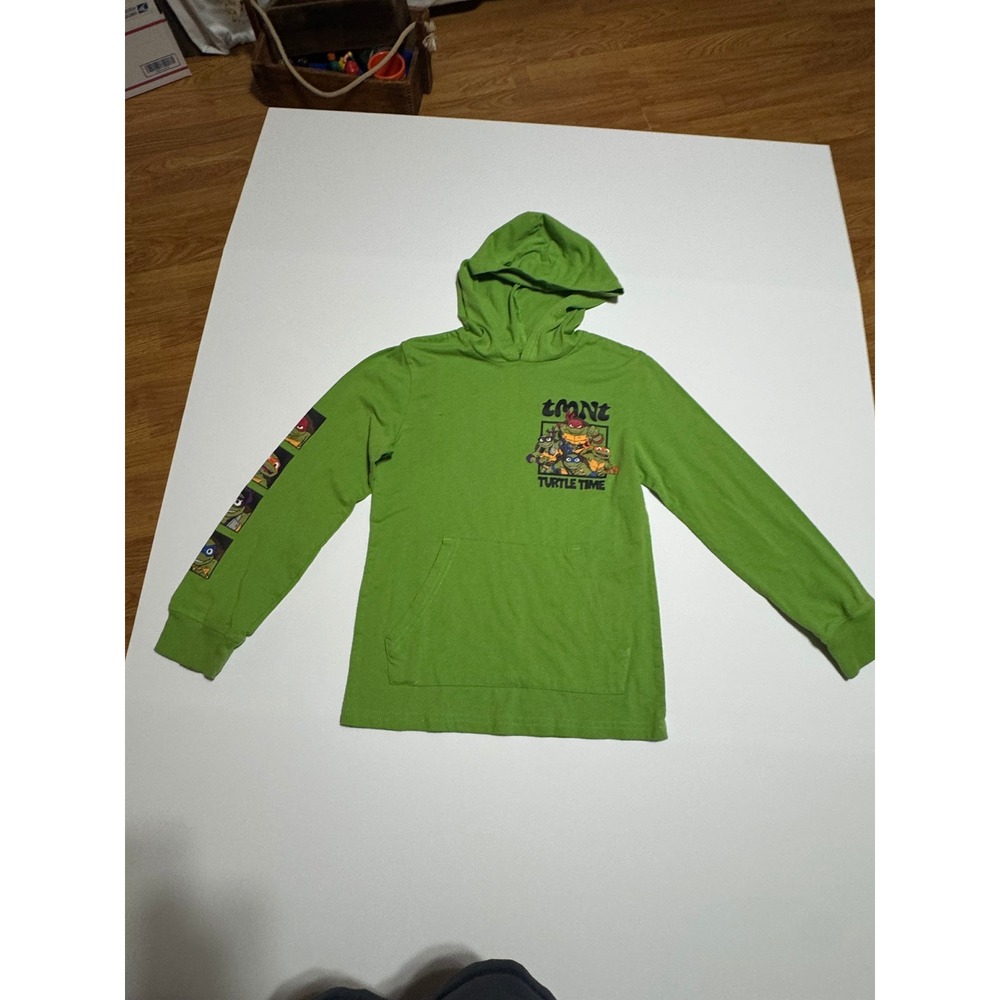 TMNT Mutant Mayhem Hoodie Nickelodeon Green Turtle Time Graphic Kids Small